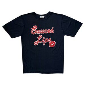 90s Vintage Sauceé Lips Restaurant T-shirt Single Stitch Paper Thin Kiss.